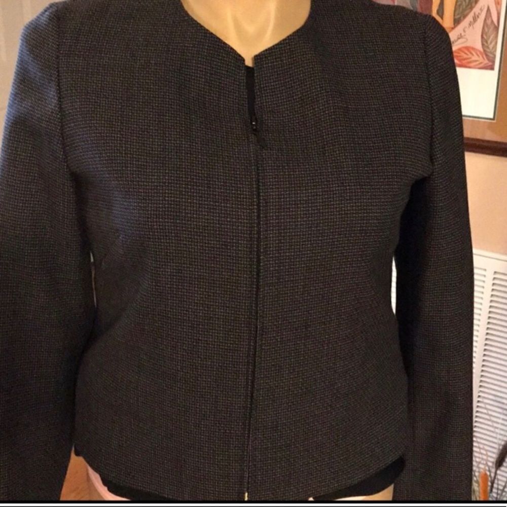 100% Wool Jacket by Pendleton Black/White Size 12 - image 2